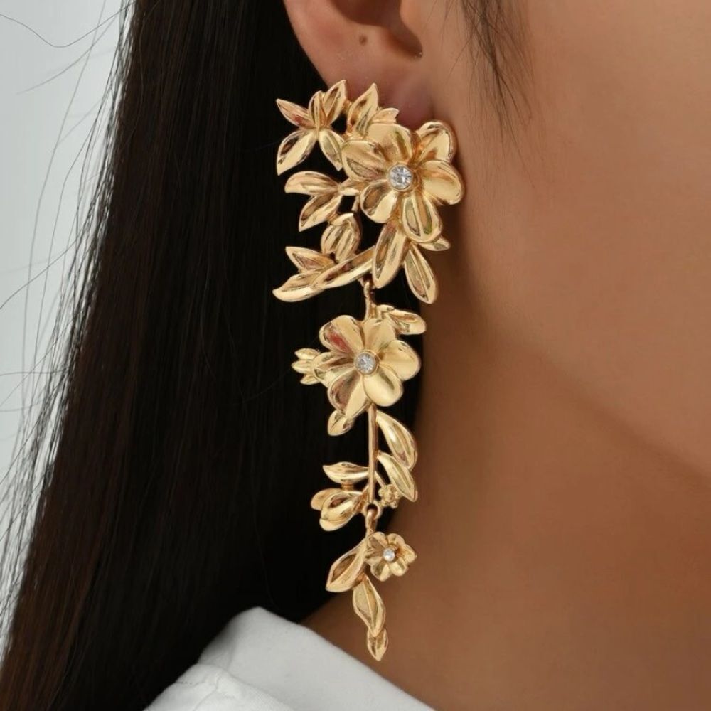 3for$20 NEW Rhinestone Decor Flower Drop Earrings